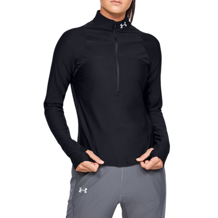 (WMNS) Under Armour Qualifier Hybrid 1/2 Zip Jacket 'Black' 1326512-001