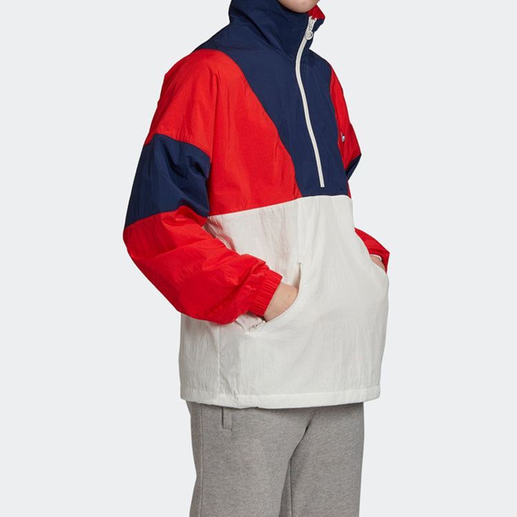 Men's adidas originals Casual Half Zipper Pullover Red FM2201