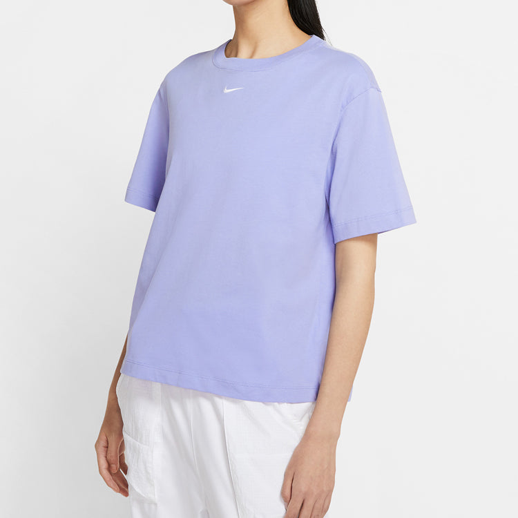 (WMNS) Nike Solid Color Round Neck Short Sleeve Purple Light purple DJ2789-571