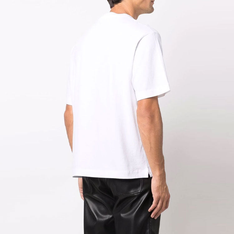 Men's Off-White Logo Printing Pullover Short Sleeve Loose Fit White T-Shirt OMAA120F21JER0010110