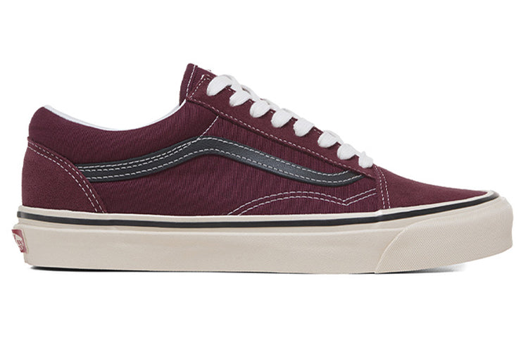 Vans Old Skool Wear-resistant Non-Slip Retro Low Tops Casual Skateboarding Shoes Deep Red VN0A38G221T