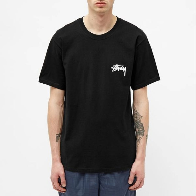 Stussy Falls Tee Classic Poster Printing Short Sleeve Unisex Black 1904475-BLACK