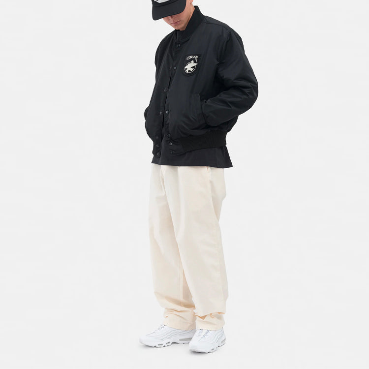 Stussy Unisex Surfman Stadium Bomber Jacket Black 115580