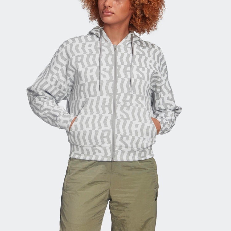 (WMNS) adidas Printing Hooded Jacket Grey FL4225