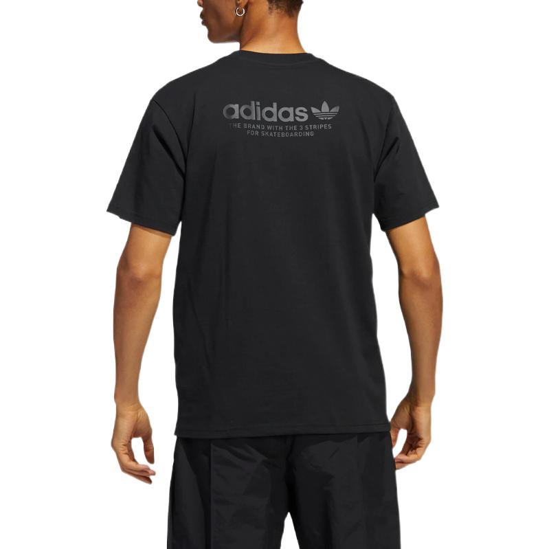 adidas originals Back Brand Logo Printing Casual Sports Short Sleeve Couple Style Black HC0169