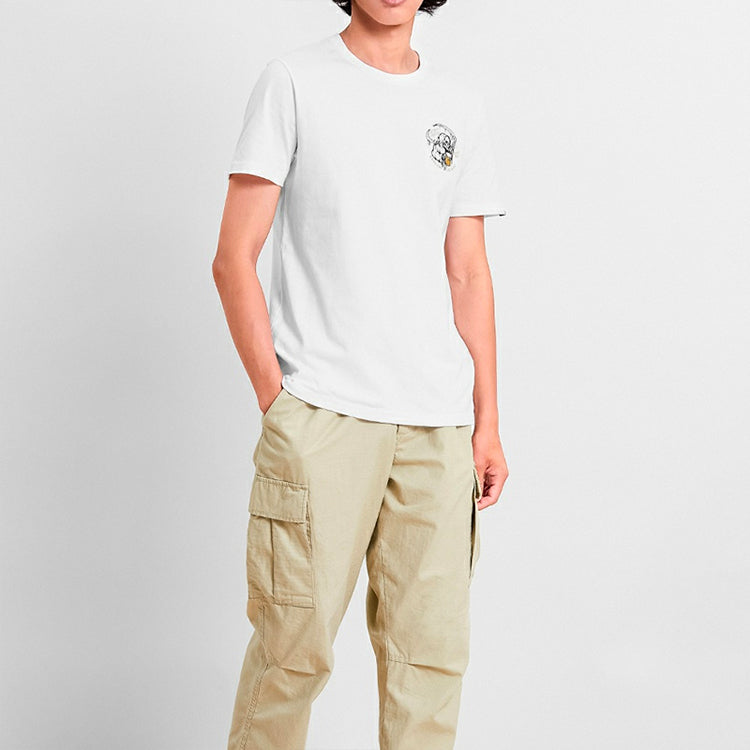 Men's Vans Skeleton Anime Printing Short Sleeve White VN0A4MLYWHT