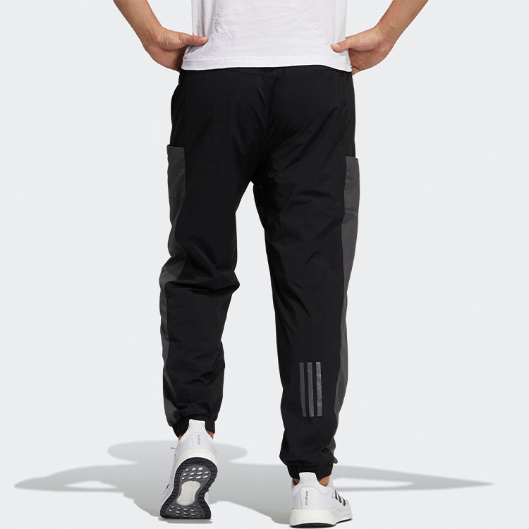 adidas Logo Alphabet Printing Colorblock Bundle Feet Sports Pants Black GN0784
