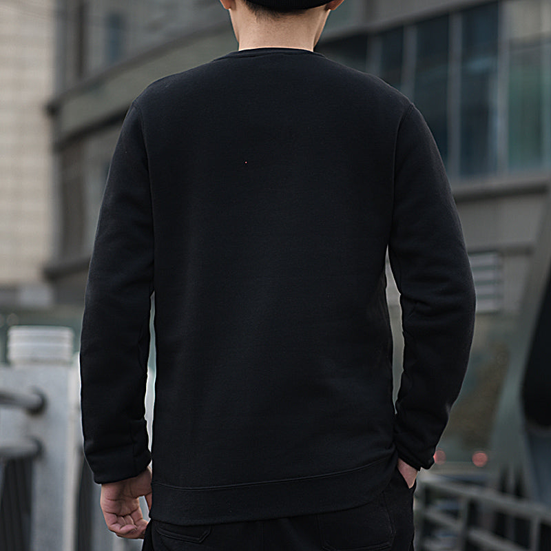 Men's Nike Large Logo Printing Round Neck Long Sleeves Black DH1390-010