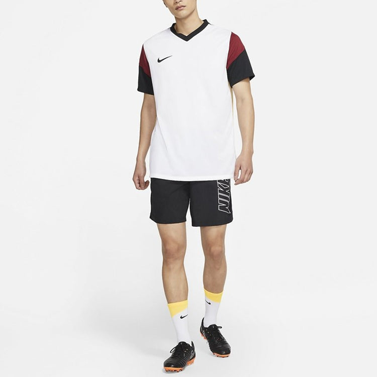 Men's Nike Casual Sports Breathable V Neck Short Sleeve White T-Shirt CW3826-100