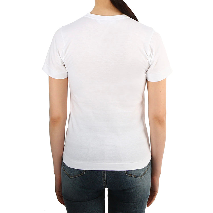 (WMNS) COMME des GARCONS PLAY CDG Play Chest Logo Tee 'White Red' AZ-T107-051-2