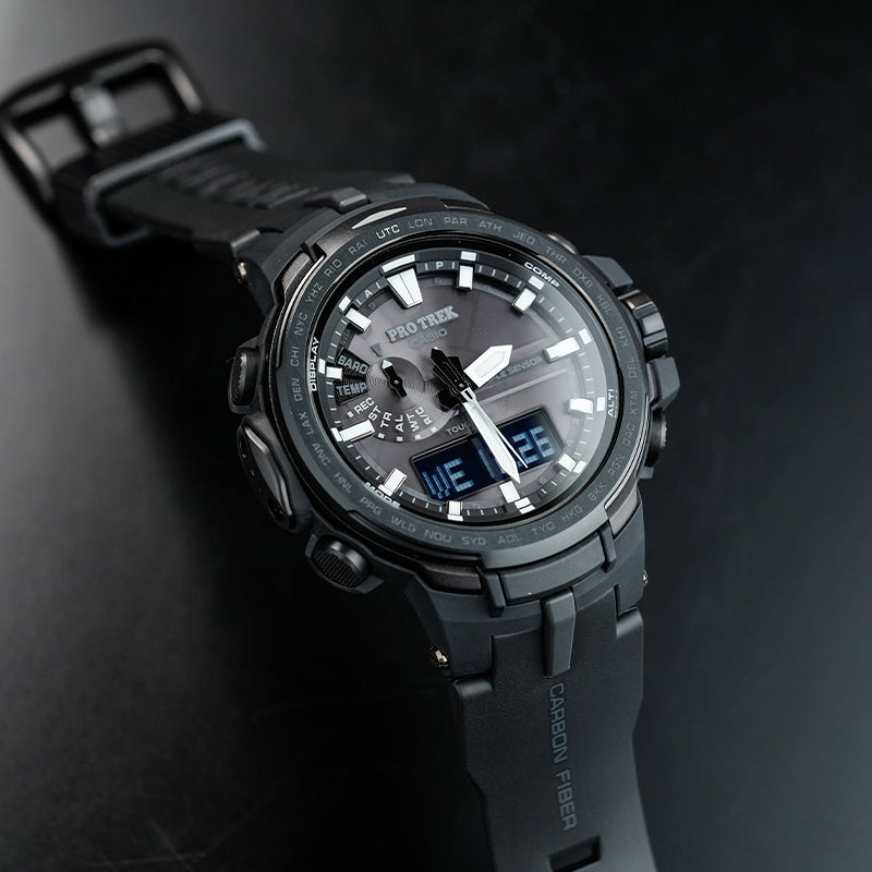CASIO Waterproof Sports Shockproof Solar Powered Mens Black Analog PRW-6100Y-1BPR