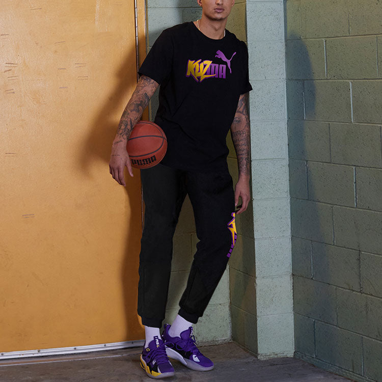 PUMA x Kuzma Sweatpants 'Black Yellow Purple' 589309-01