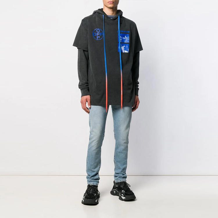 Men's Off-White Printing Black OMAB033F191850091030