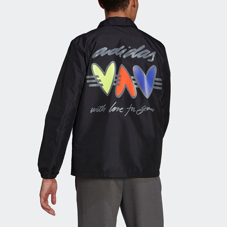 adidas Jacket M Back Printing Sports Black H61157