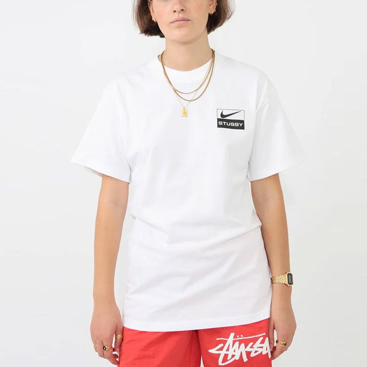 Nike x Stussy Crossover Logo Graffiti Printing T-Shirt 'White' CU9256-100