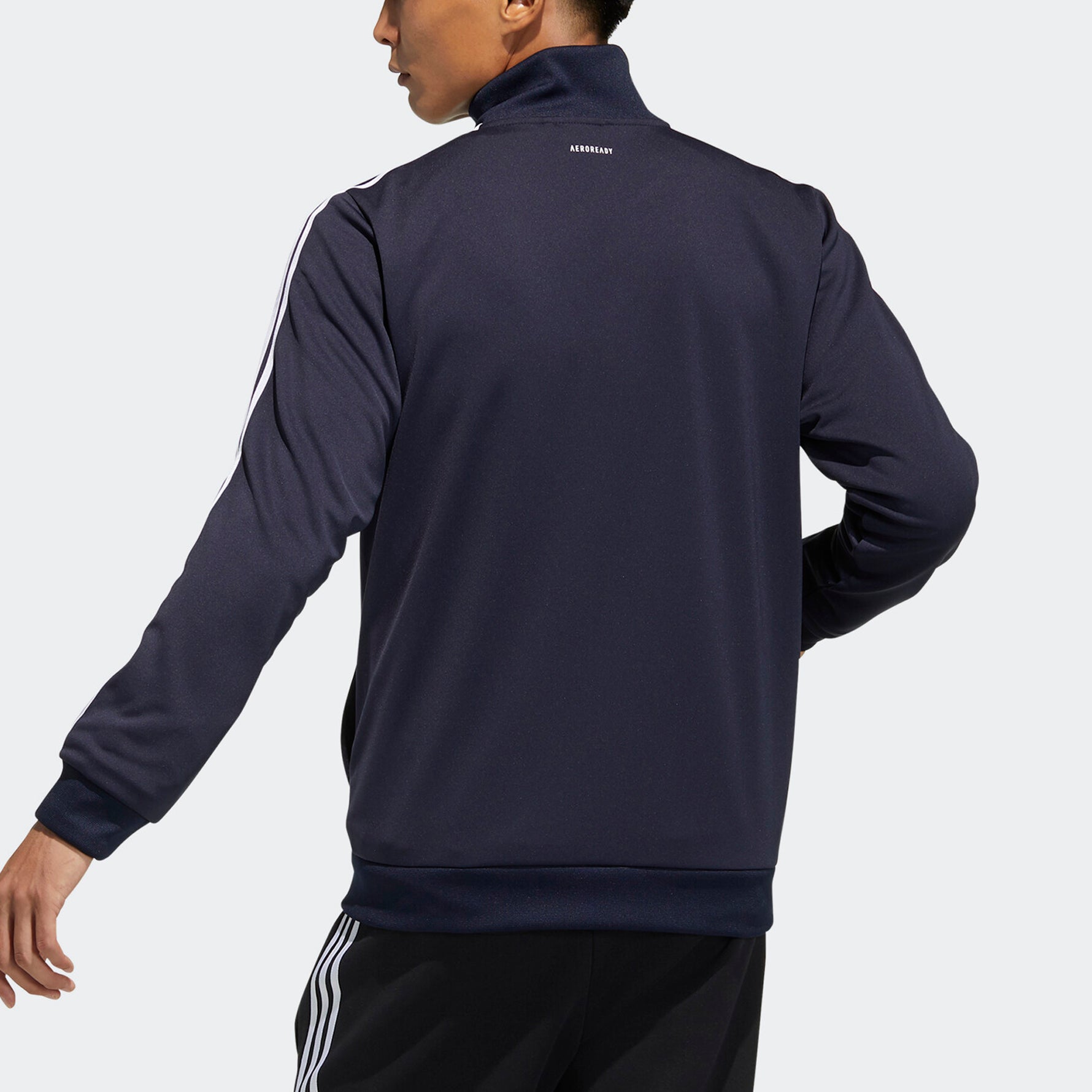 adidas Stripe Stand Collar Zipper Breathable Sports Jacket Blue GN0750