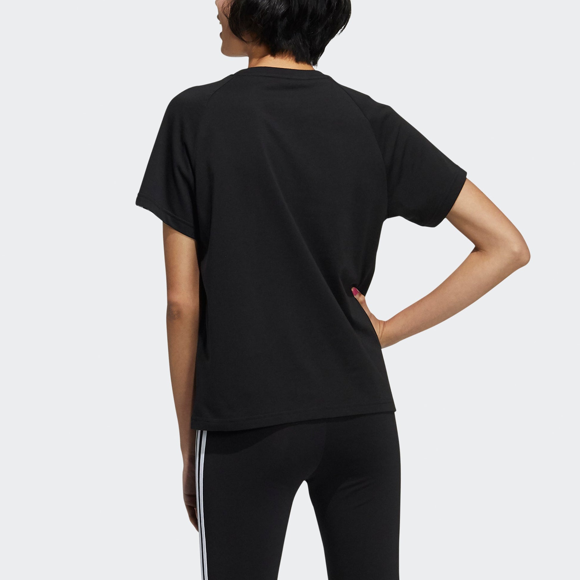(WMNS) adidas neo Esntl3s Tee Sports Short Sleeve Black H65454