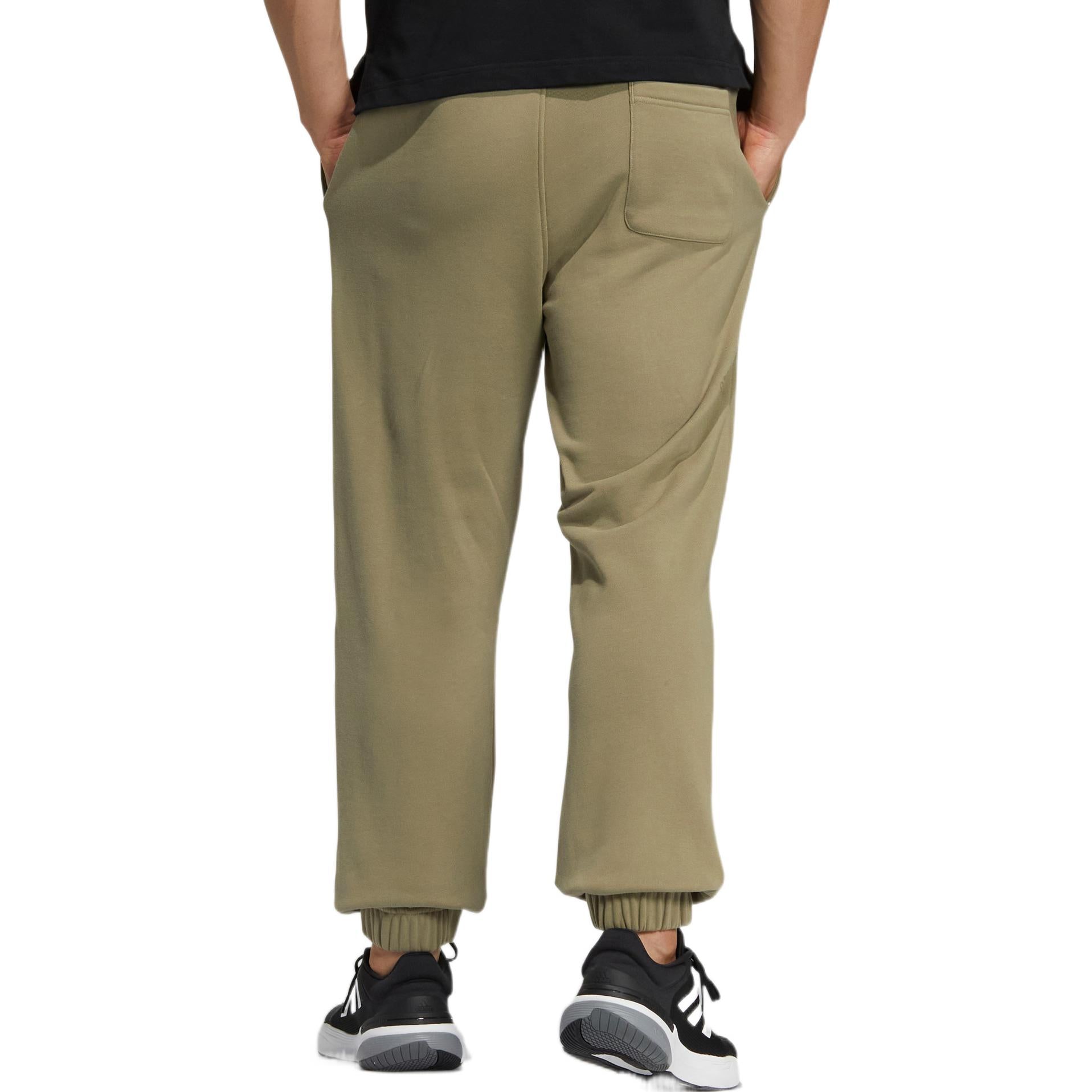 Men's adidas Solid Color Logo Printing Elastic Waistband Bundle Feet Sports Pants/Trousers/Joggers Green HZ7055