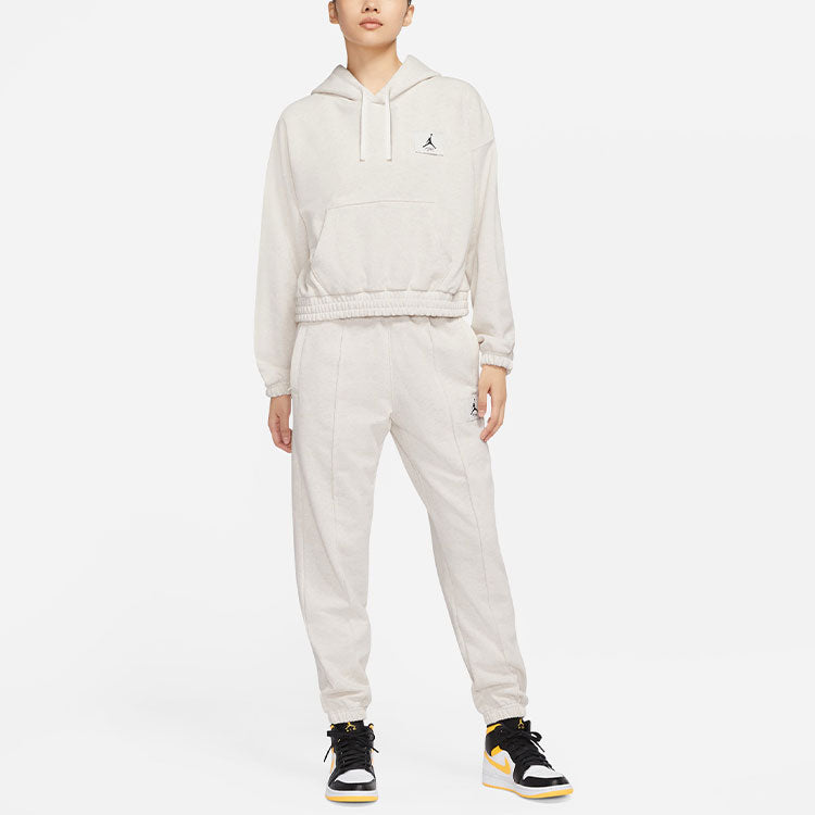 (WMNS) Air Jordan Casual Sports Knit Loose Hoodie Short Coconut Milk DD6999-113