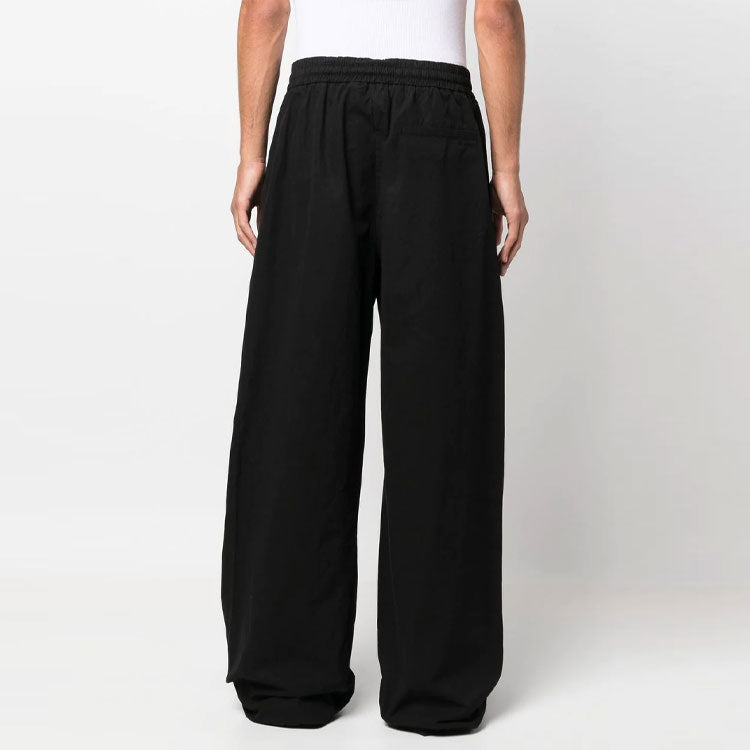 Men's Off-White FW22 Solid Color Logo Embroidered Casual Pants/Trousers Loose Fit Black OMCA241F22FAB0011010
