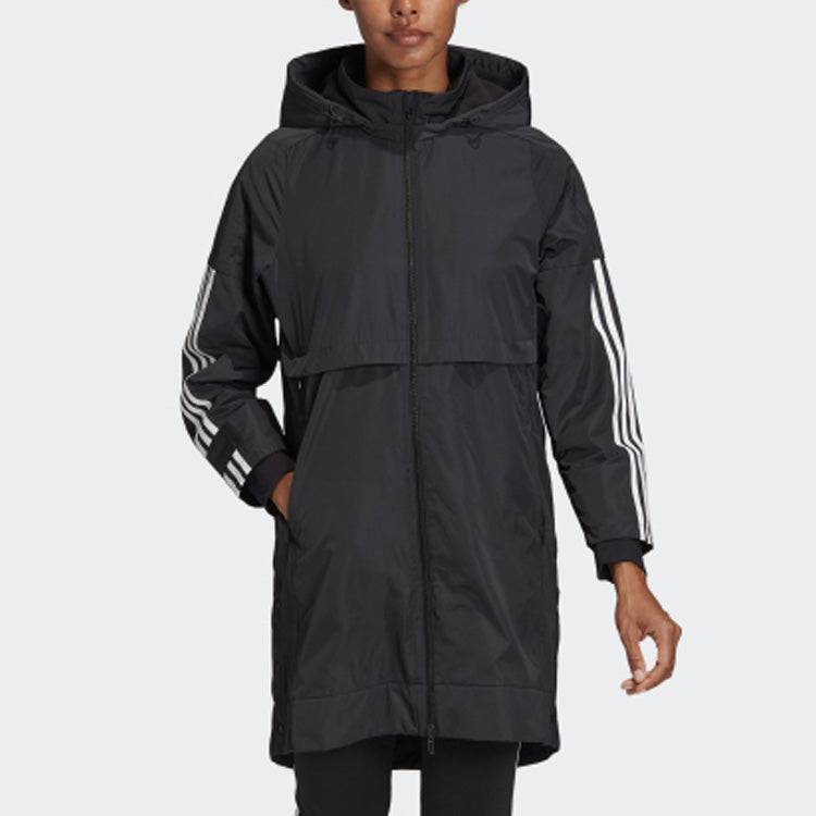 (WMNS) adidas ID Woven Long Jacket 'Black' FT1758