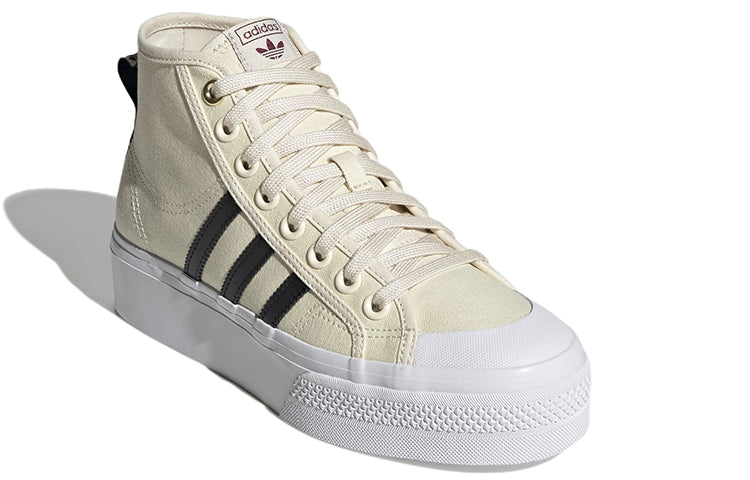 (WMNS) adidas Nizza Plataforma Cort 'Light Yellow Black' H00641