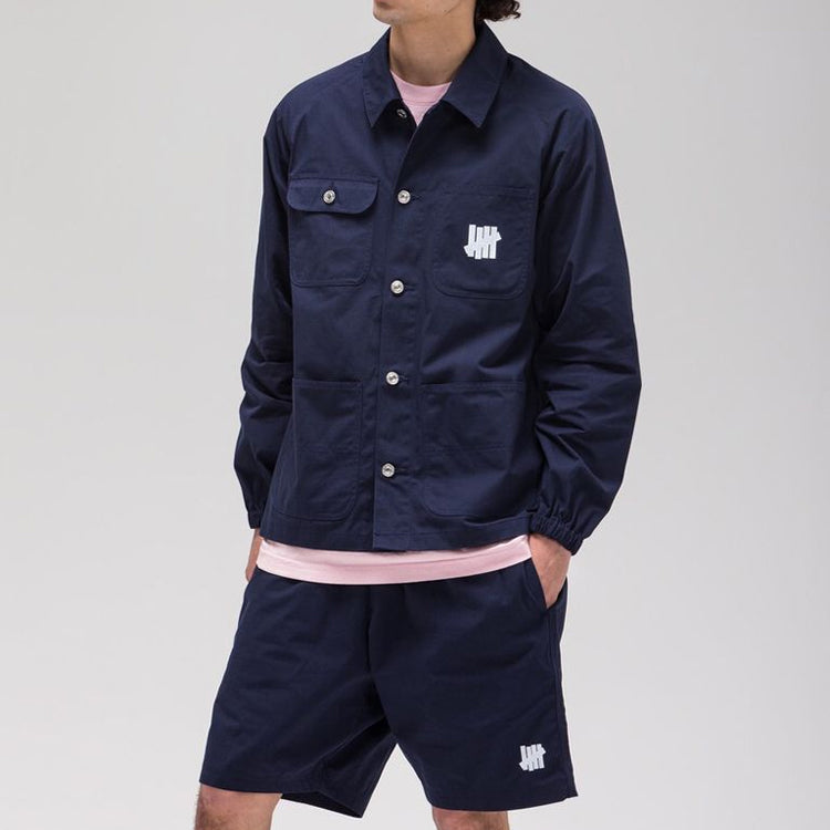 Men's UNDEFEATED Ripstop Chore Jacket Casual Cargo Navy Blue 40032