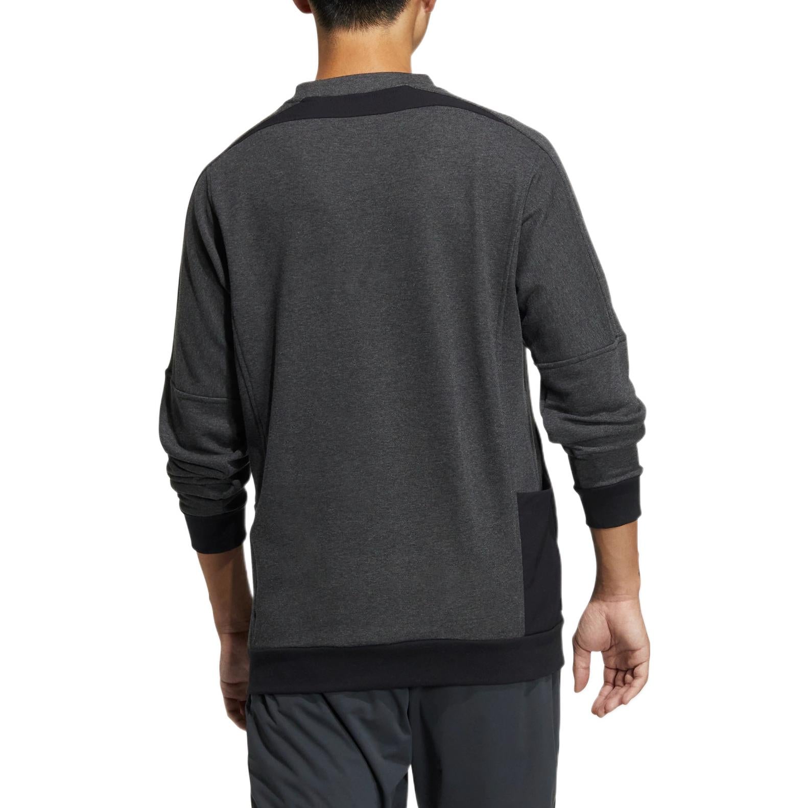 Men's adidas Gt Crew Sw Solid Color Alphabet Embroidered Pullover Long Sleeves Black HG3265