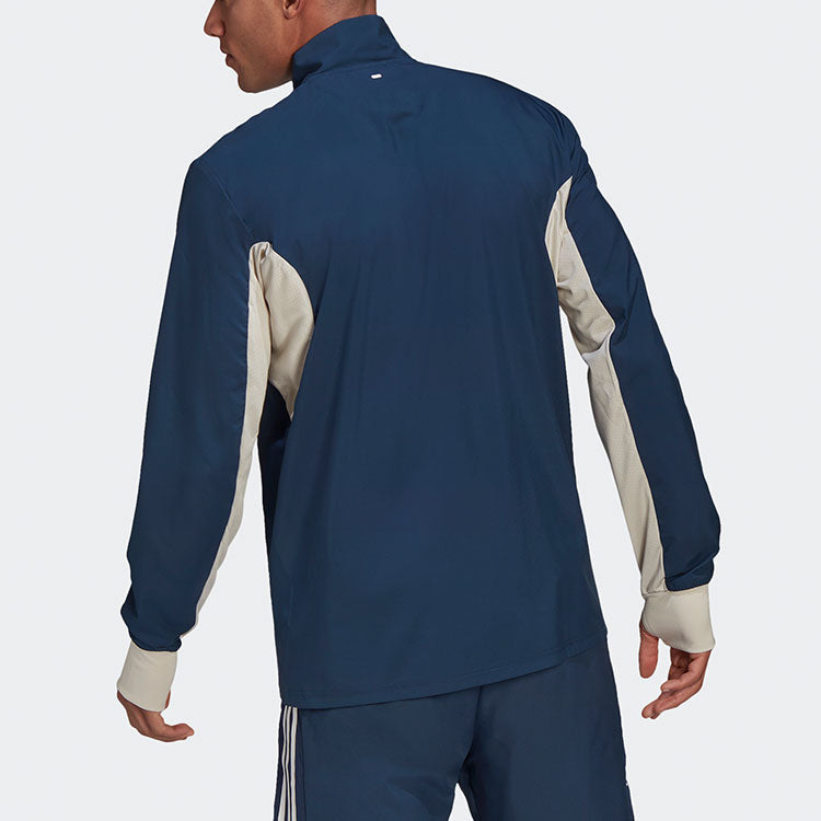 adidas Casual Sports Running Stand Collar Colorblock Jacket Blue GP6488