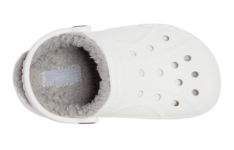 (GS) Crocs Classic Clog Stay Warm Lightweight White Gray Sandals 'White Light Gray' 205977-11H