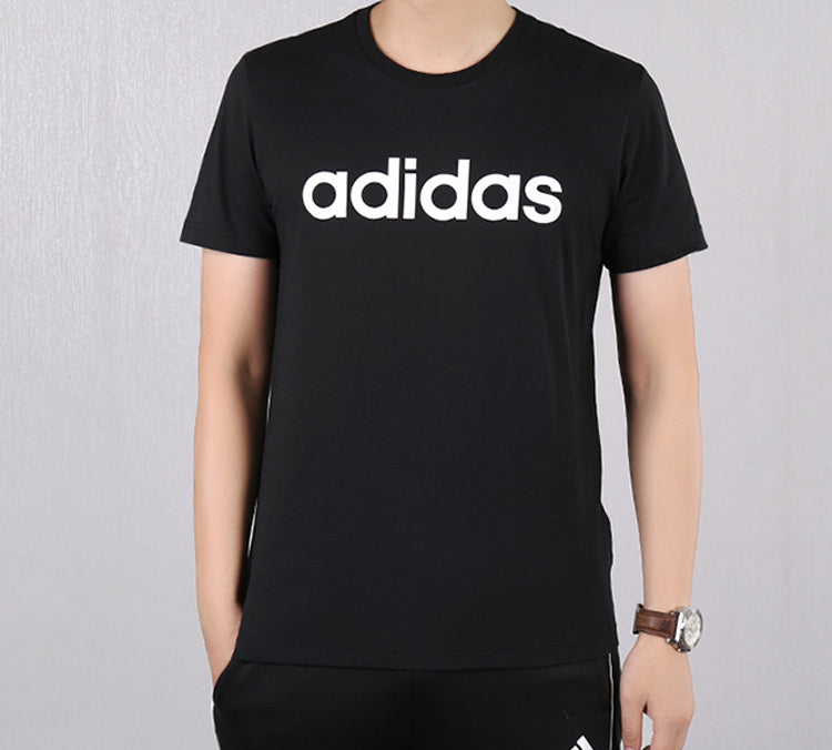 adidas neo Casual Sports Round Neck Short Sleeve Black FP7393