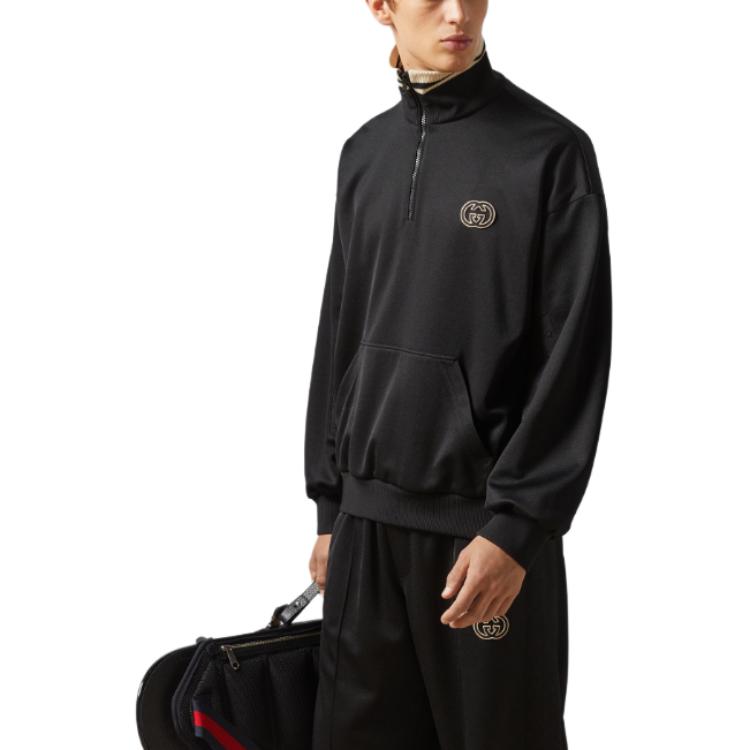 Gucci Technical Jersey Half Zip Jacket 'Black' 768614-XJF4A-1043