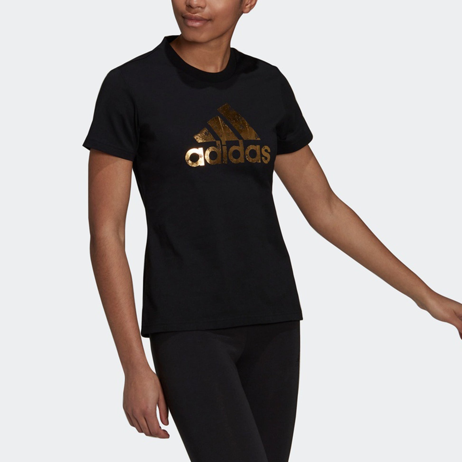 (WMNS) adidas Gfx Tee Ss2 Leisure Sports Short Sleeve Black HB7127