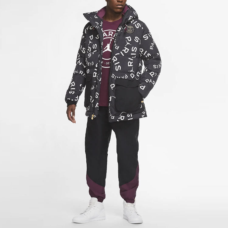Air Jordan x Paris Saint-Germain Down AOP Parka 'Black' CK9736-010