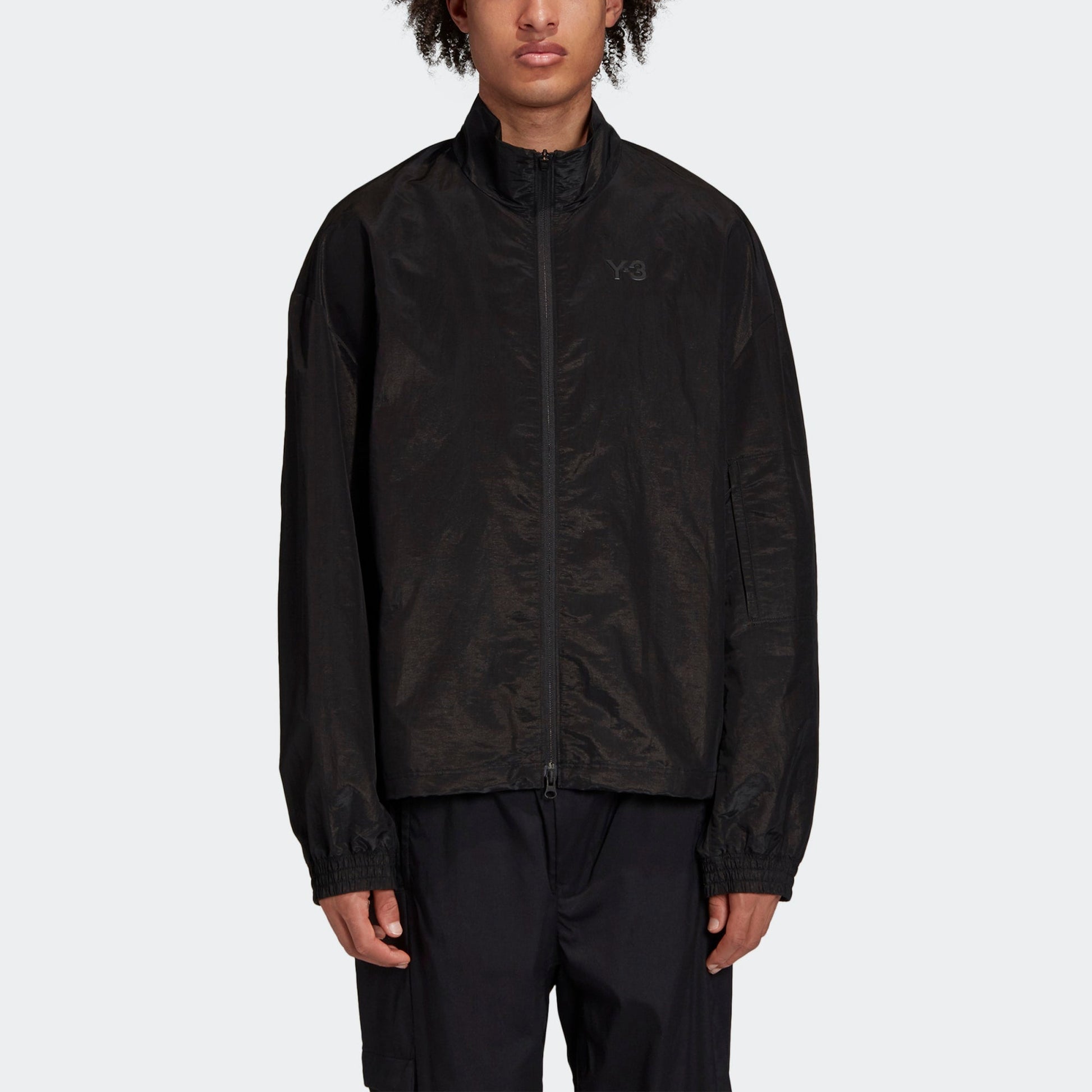 Men's Y-3 Sports Zipper Stand Collar Jacket Black FN3397