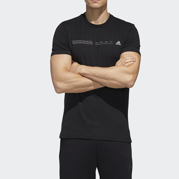 adidas Minimalistic logo Solid Color Short Sleeve Black GL5623