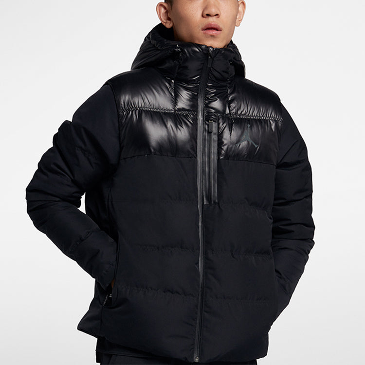 Air Jordan protection against cold Stay Warm hooded Basketball Sports Down Jacket Black 924676-010