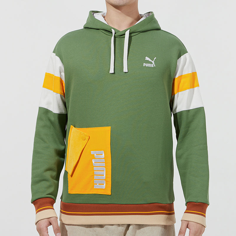 PUMA Retro Embroidered Logo Contrasting Colors Sports Dark Green 534679-67