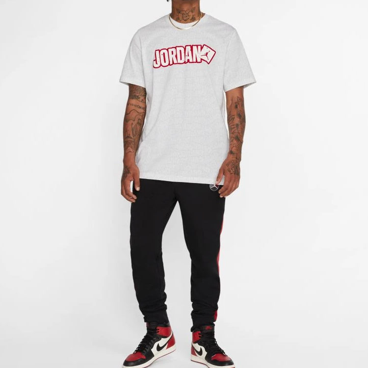 Air Jordan Alphabet Printing Round Neck Short Sleeve White CD5604-100