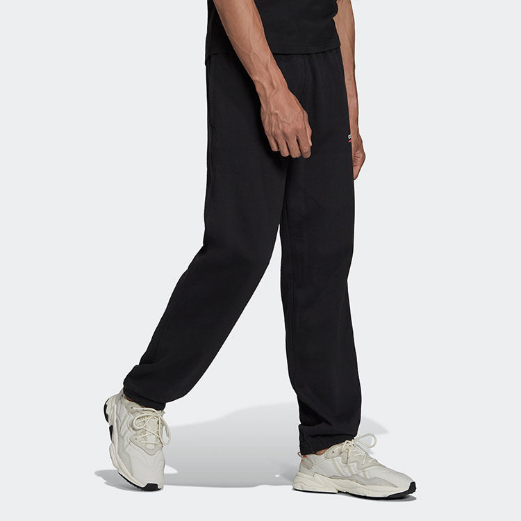 Men's adidas originals Solid Color Loose Sports Pants/Trousers/Joggers Black HF4771