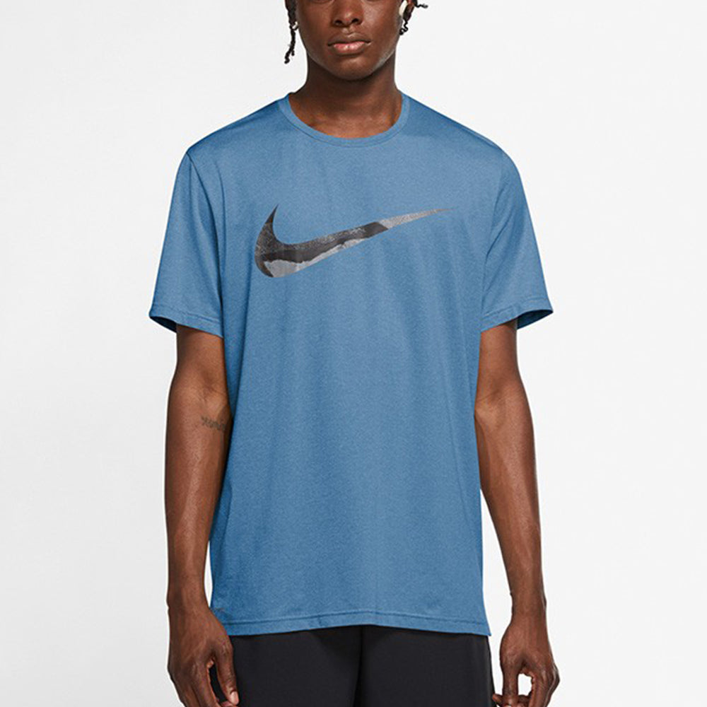 Men's Nike Logo Printing Round Neck Sports Short Sleeve Sky Blue T-Shirt CZ2585-437