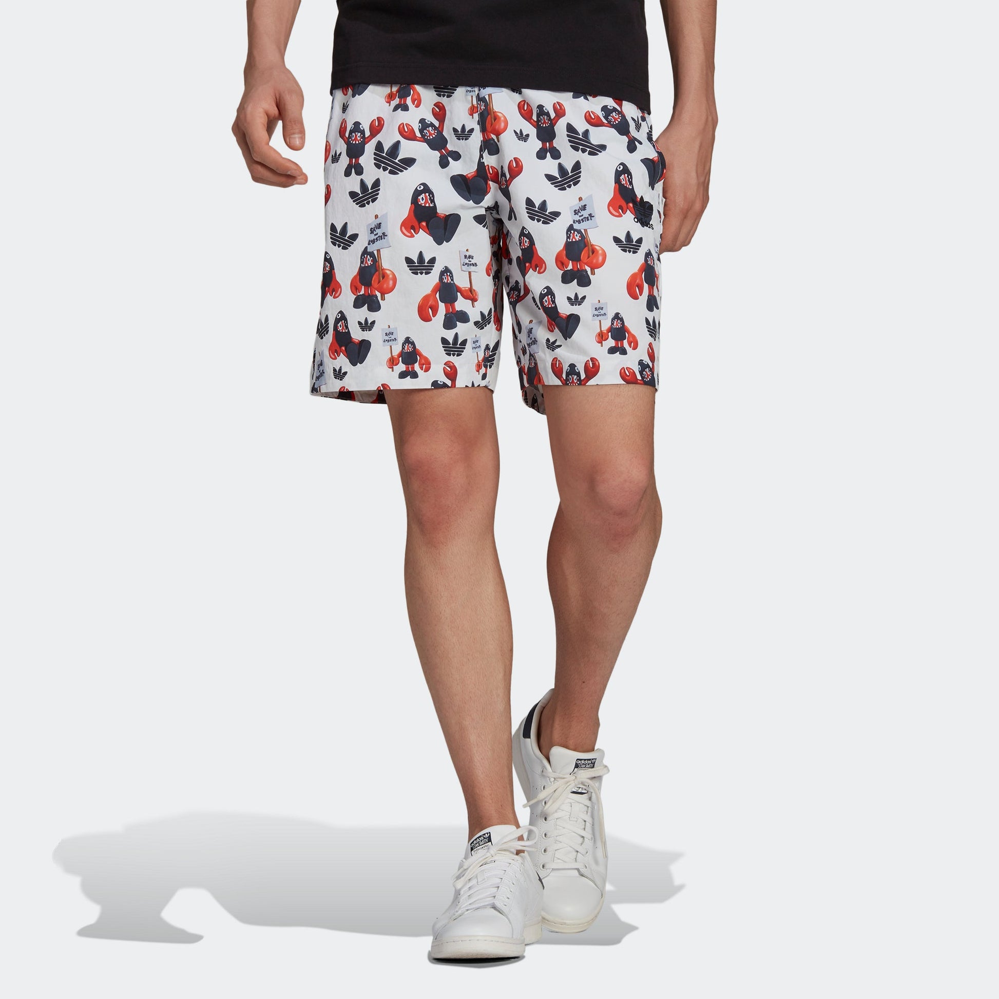 adidas originals Artist Shorts Dragon Printing Sports Breathable White HA4698