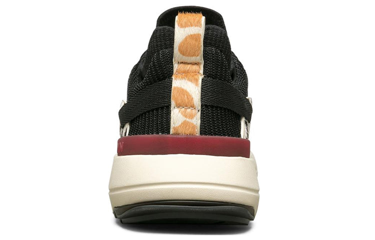 (WMNS) Skechers Split Running Shoes Black/White/Red 133017-BMLT