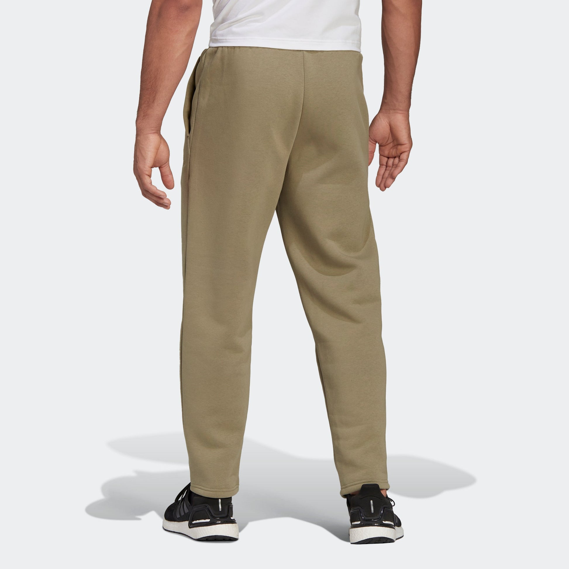 Men's adidas Fl Pt Solid Color Drawstring Sports Pants/Trousers/Joggers Khaki HU0286