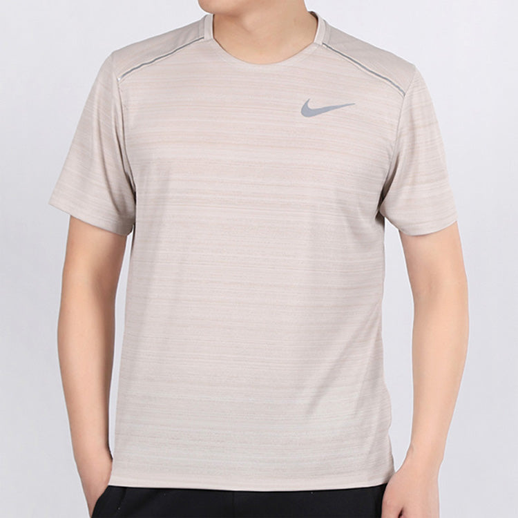 Men's Nike Logo Round Neck Short Sleeve Gray T-Shirt AJ7566-221