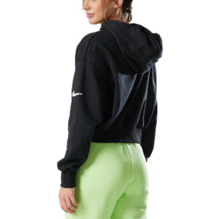 (WMNS) Nike Sportswear Swoosh Fleece Pullover Hoodie 'Black White' DR5613-010