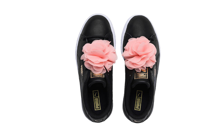 (GS) PUMA Basket Flower Sneakers Black/Pink 368950-02