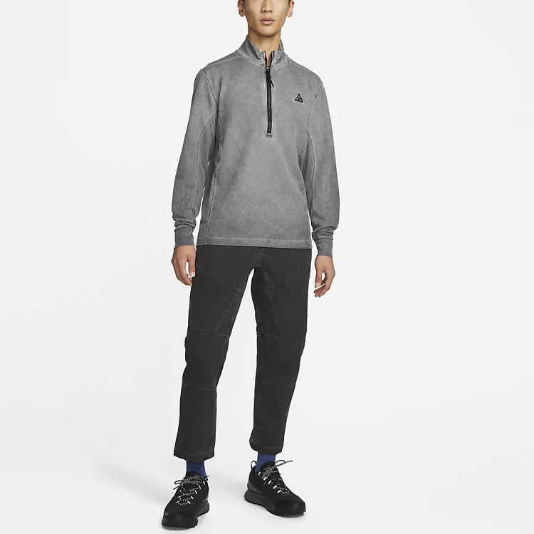 Men's Nike ACG Zipper Cardigan Sports Long Sleeves Dark Grey T-Shirt DM6223-010