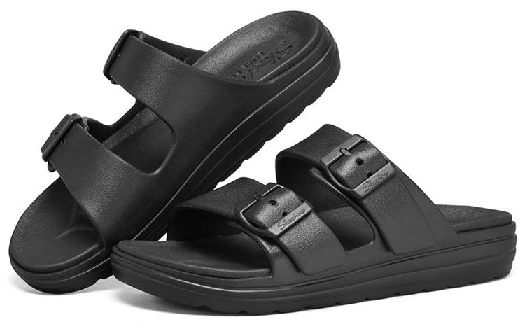 (WMNS) Skechers Call Breeze Slippers Black 111064-BBK