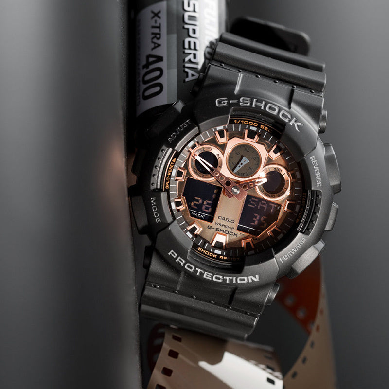 CASIO G-Shock Analog-Digital 'Black Rose' GA-100MMC-1A